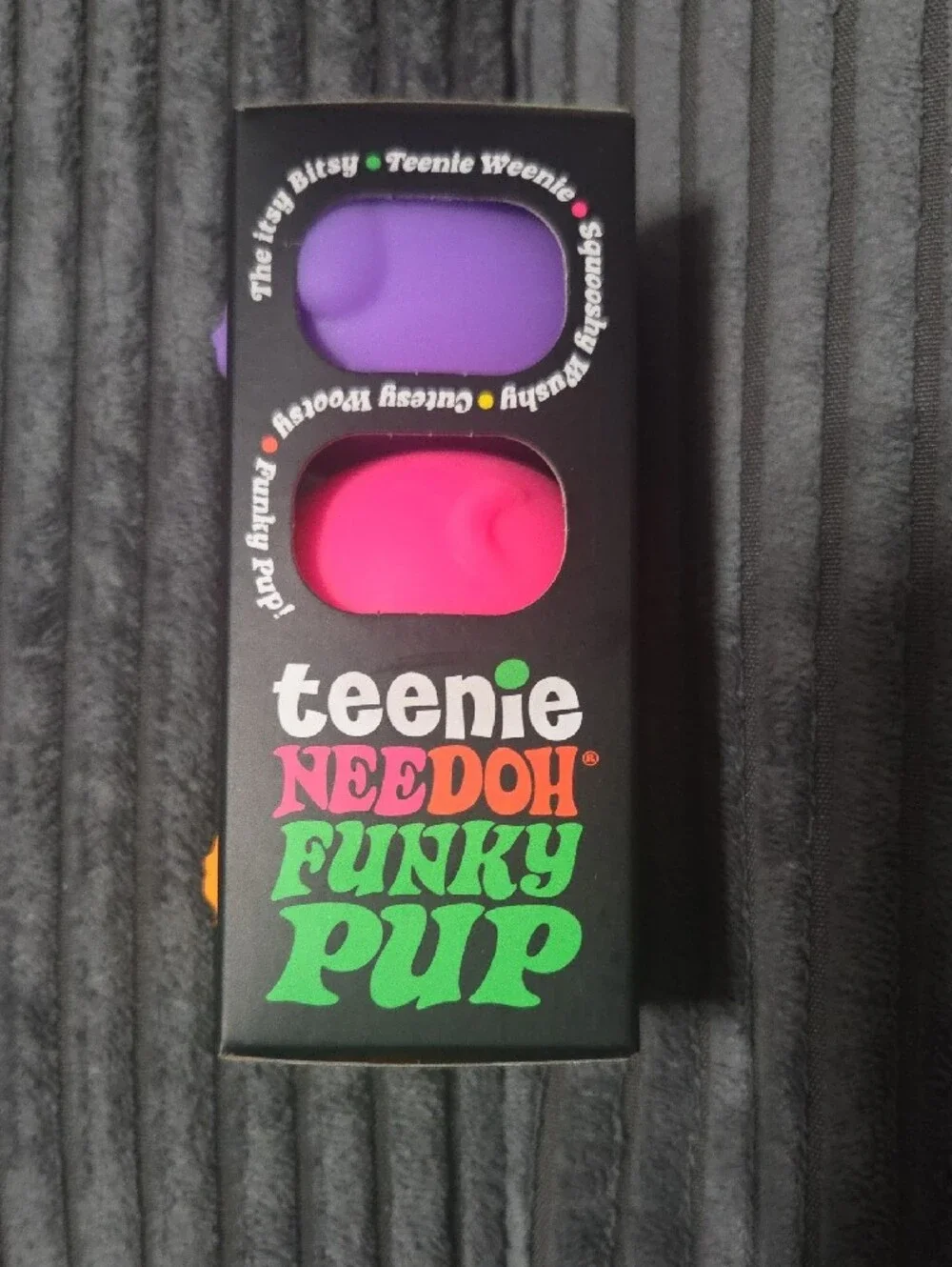 Teenie Needoh Funky Pup 3-Pack - Purple & Orange & Pink
